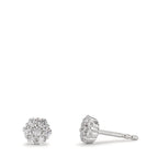 Ohrstecker Silber Zirkonia 14 Steine rhodiniert Blume