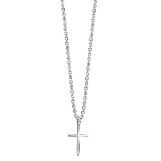Collier Silber rhodiniert Kreuz 38-42 cm verstellbar