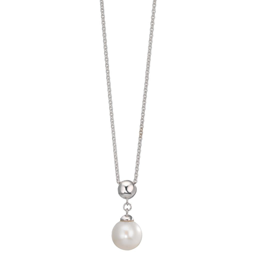 Collier Silber rhodiniert Süsswasserzuchtperlen 7.5-8 mm 38-42 cm verstellbar
