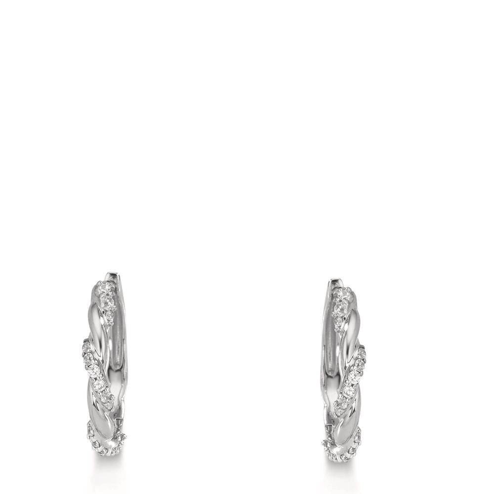 Klappcreolen Silber Zirkonia 26 Steine rhodiniert