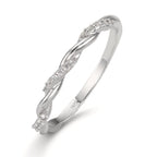 Beisteckring Silber Zirkonia 18 Steine rhodiniert