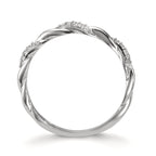 Beisteckring Silber Zirkonia 18 Steine rhodiniert