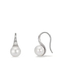 Ohrhänger Silber rhodiniert Süsswasserzuchtperle, 2 Perlen, 8 mm