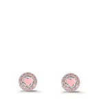 Ohrstecker Silber Zirkonia rosa rhodiniert Herz Ø6.5 mm