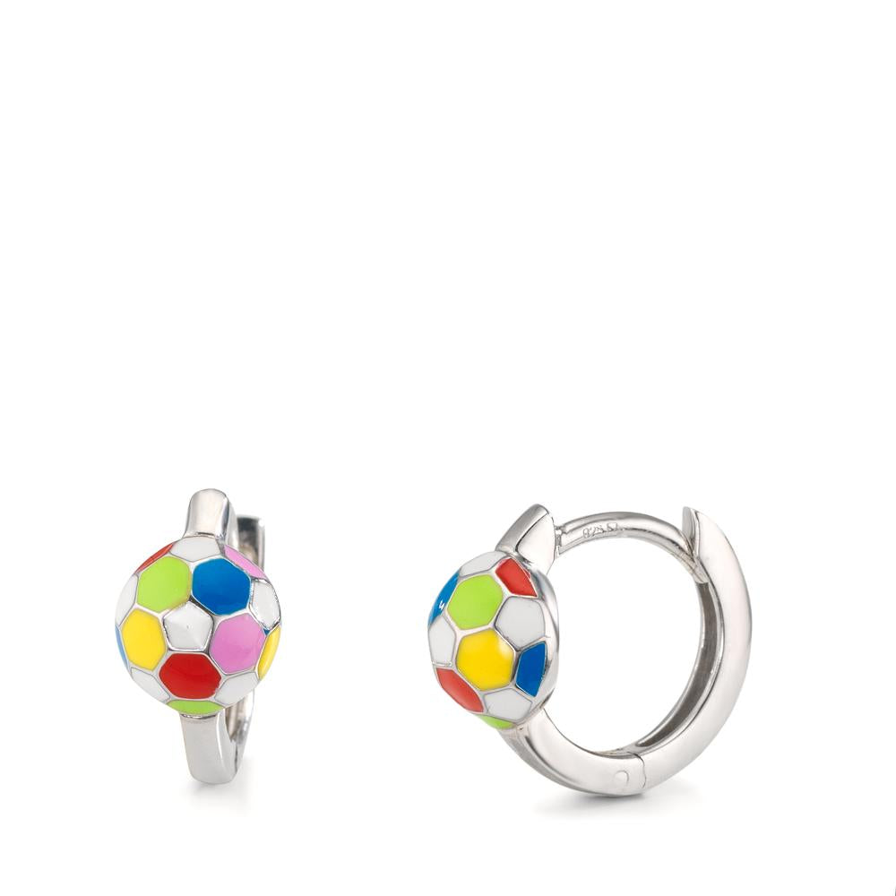 Klappcreolen Silber rhodiniert Fussball