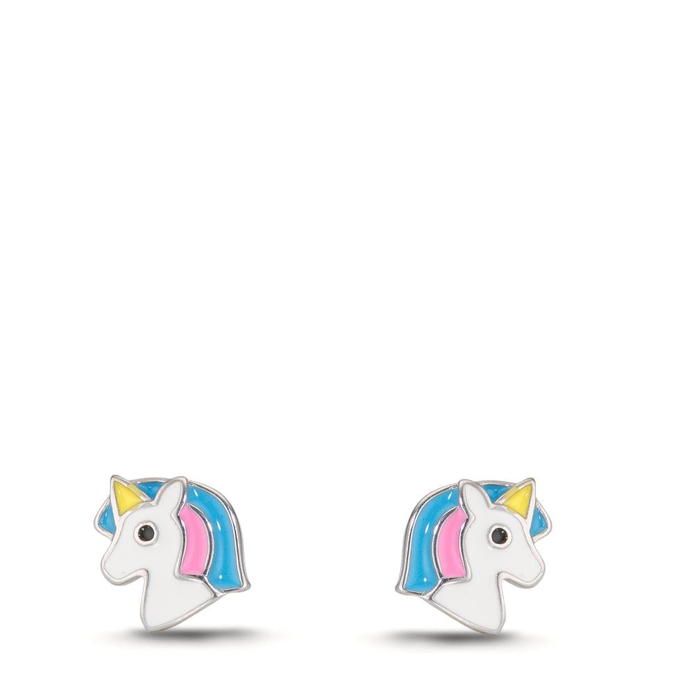 Ohrstecker Silber rhodiniert Einhorn