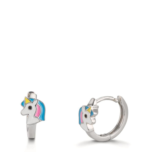 Klappcreolen Silber rhodiniert Einhorn