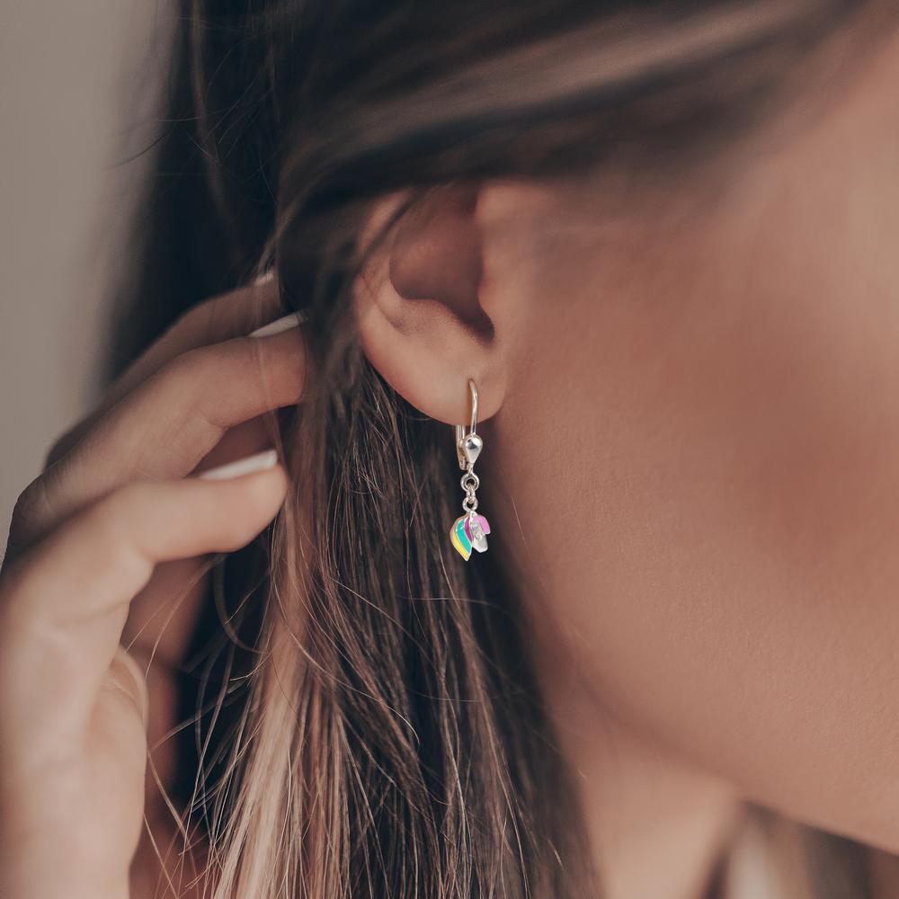 Ohrhänger Silber rhodiniert Pferd