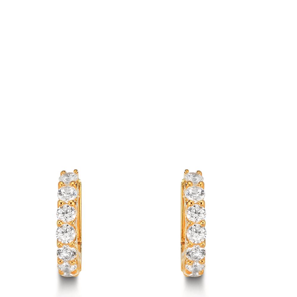 Klappcreolen Silber Zirkonia 16 Steine gelb vergoldet