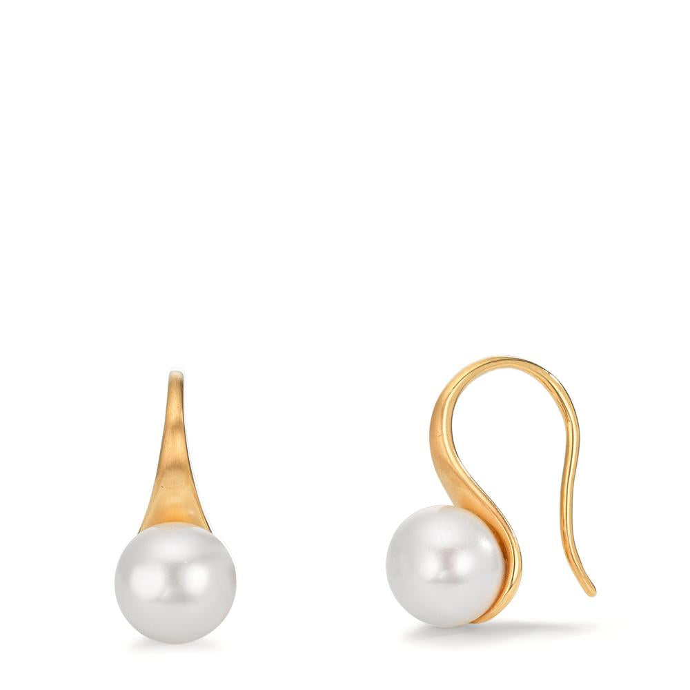 Ohrhänger 375/9 K Gelbgold Süsswasserzuchtperle, 2 Perlen, 8 mm
