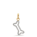 Anhänger 375/9 K Gelbgold Zirkonia Knochen