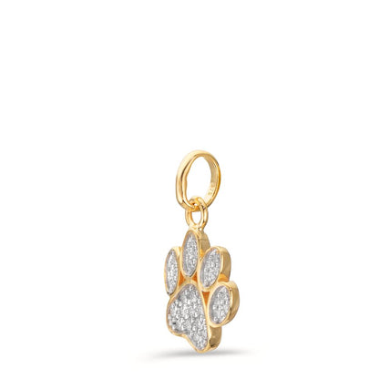 Anhänger 375/9 K Gelbgold Zirkonia Pfote Ø9.5 mm
