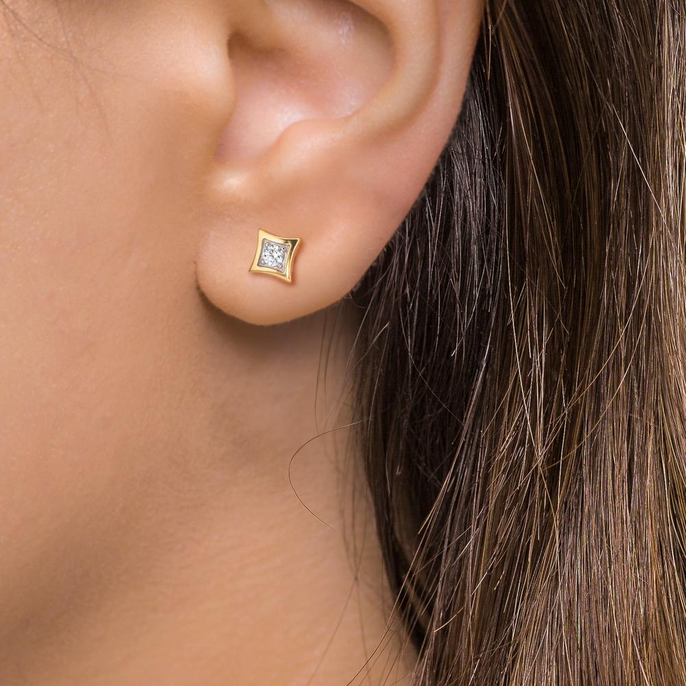 Ohrstecker 375/9 K Gelbgold Zirkonia 2 Steine