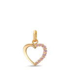 Anhänger 375/9 K Gelbgold Zirkonia rosa Herz Ø10 mm
