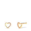 Ohrstecker 375/9 K Gelbgold Zirkonia rosa Herz Ø6.5 mm