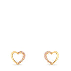 Ohrstecker 375/9 K Gelbgold Zirkonia rosa Herz Ø6.5 mm