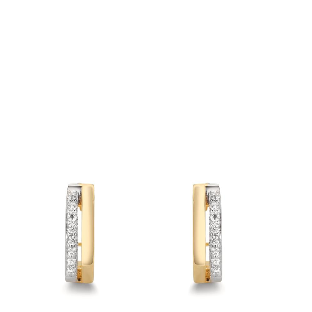 Klappcreolen 375/9 K Gelbgold Zirkonia 16 Steine bicolor