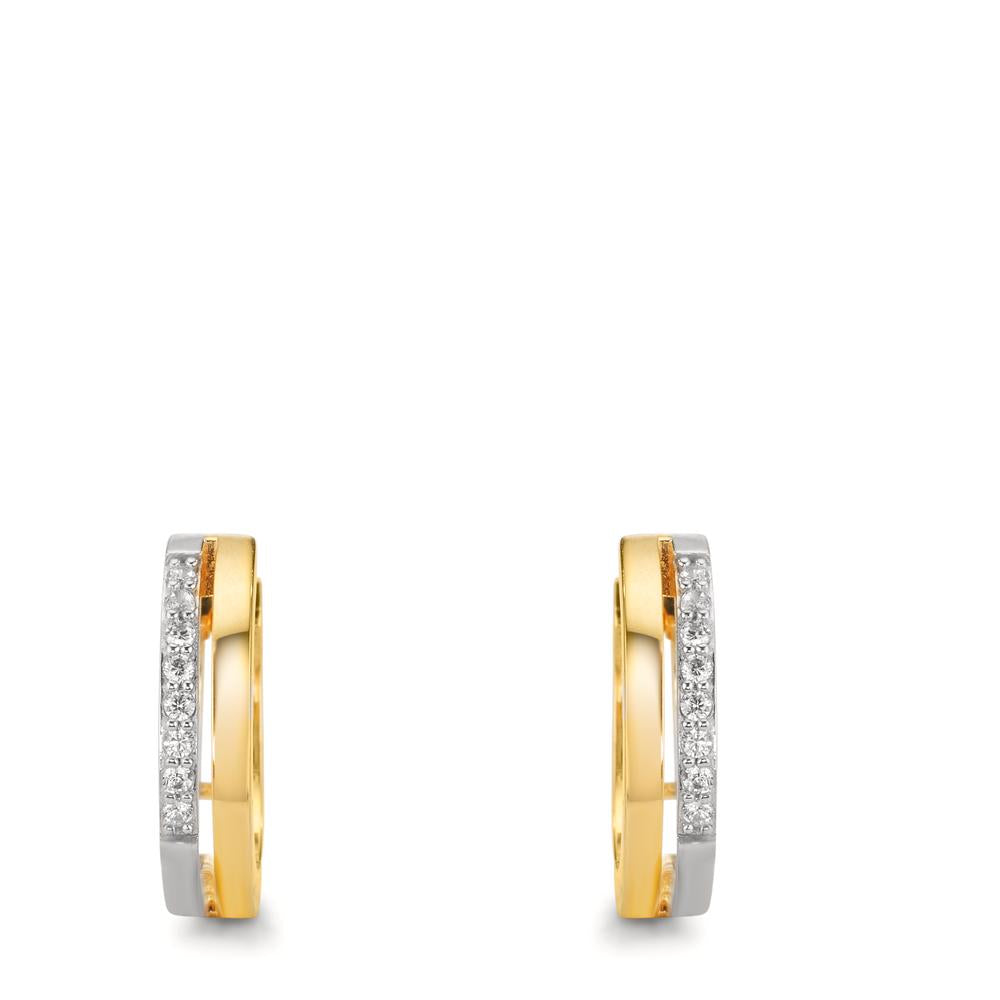 Klappcreolen 375/9 K Gelbgold Zirkonia 16 Steine bicolor