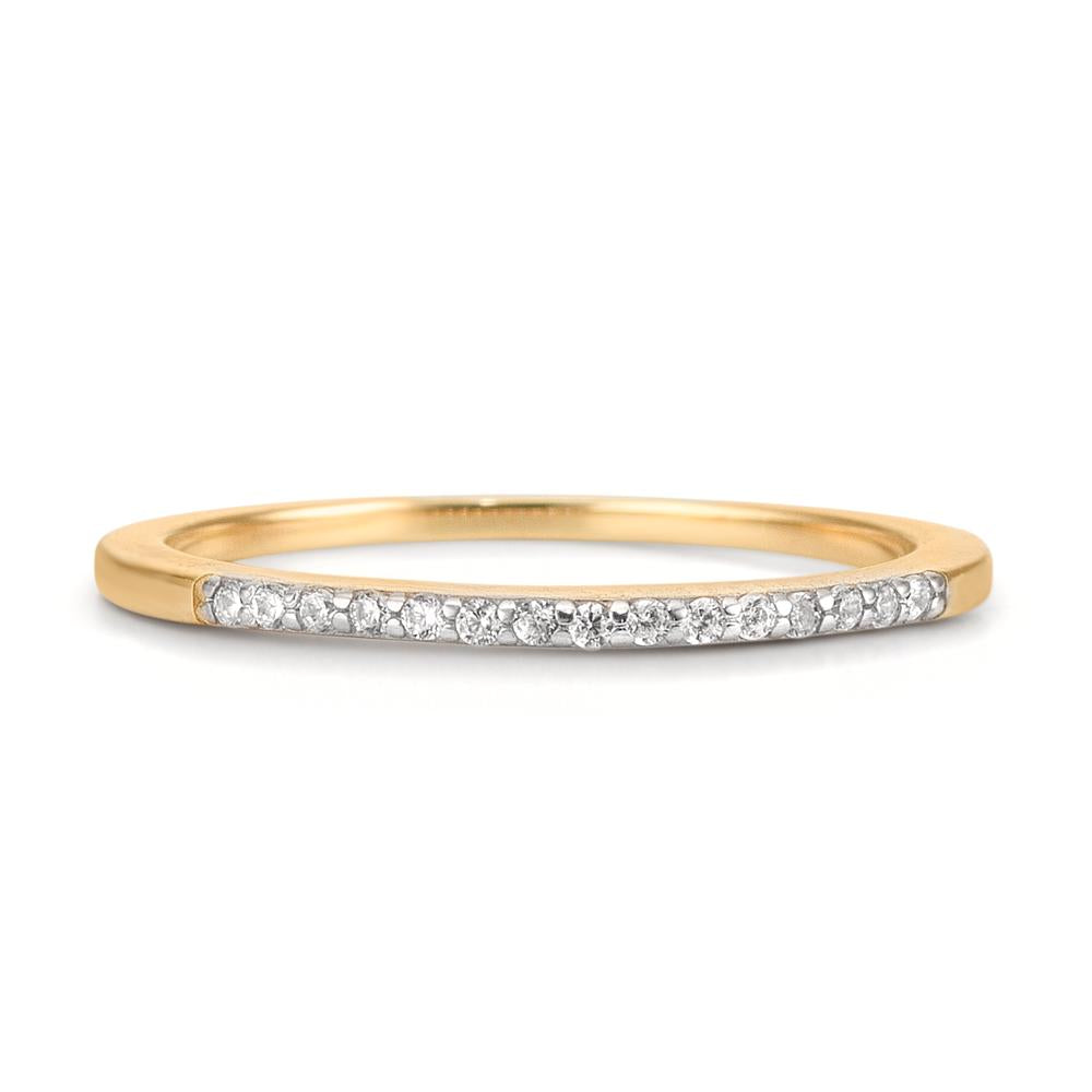 Memory Ring 375/9 K Gelbgold Zirkonia 15 Steine