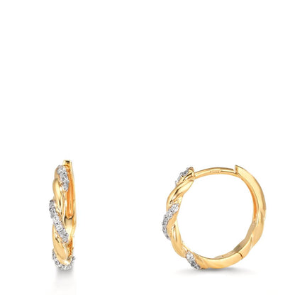 Klappcreolen 375/9 K Gelbgold Zirkonia 30 Steine