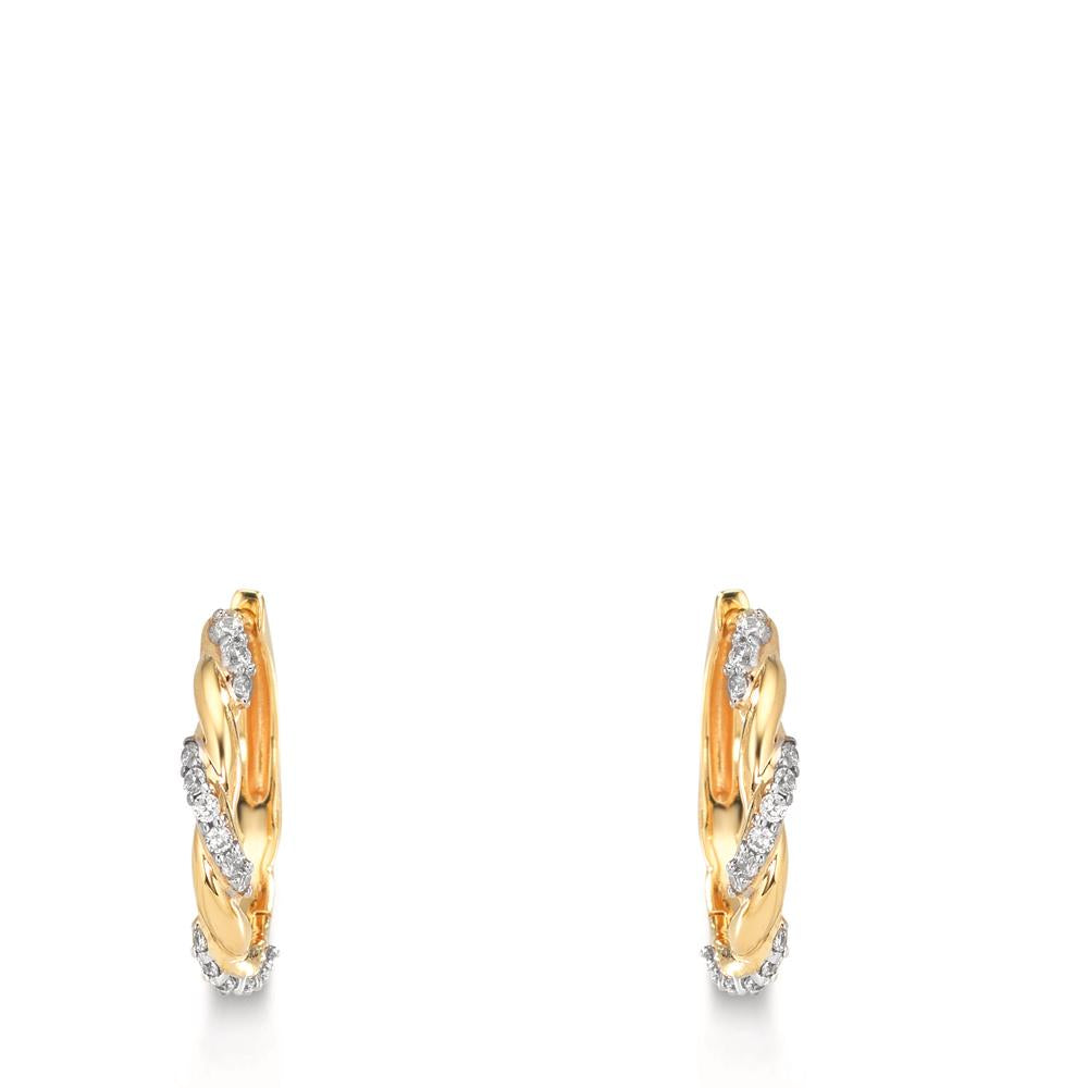 Klappcreolen 375/9 K Gelbgold Zirkonia 30 Steine