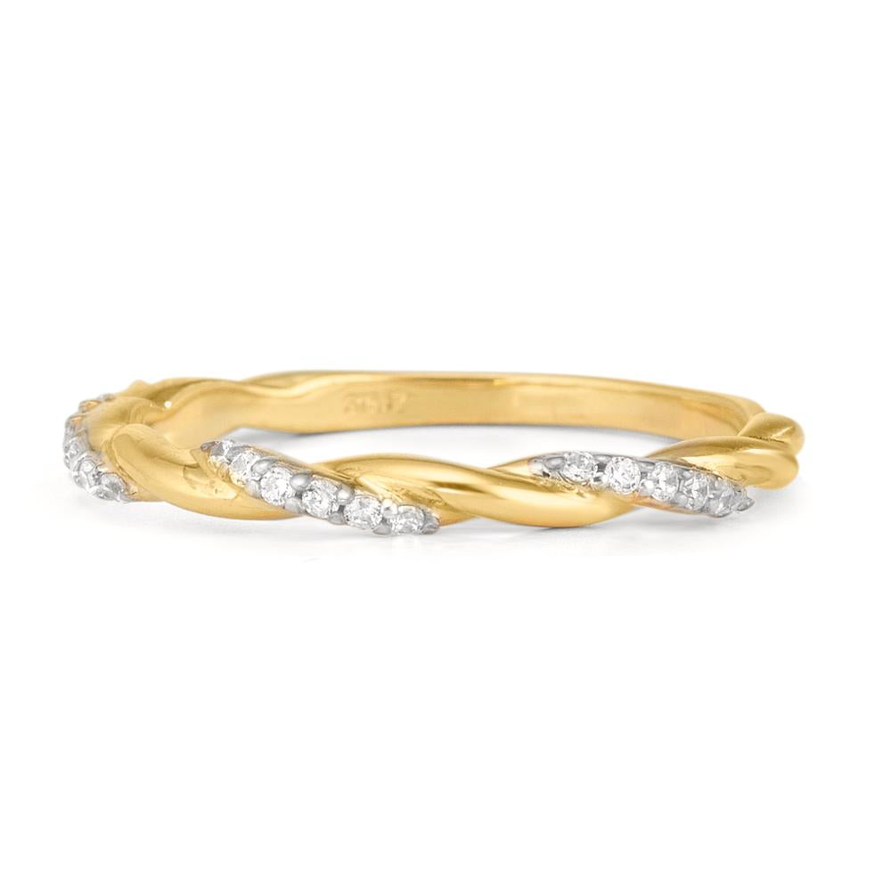 Fingerring 375/9 K Gelbgold Zirkonia 18 Steine