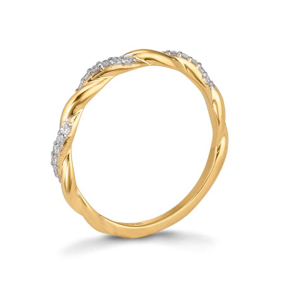 Fingerring 375/9 K Gelbgold Zirkonia 18 Steine