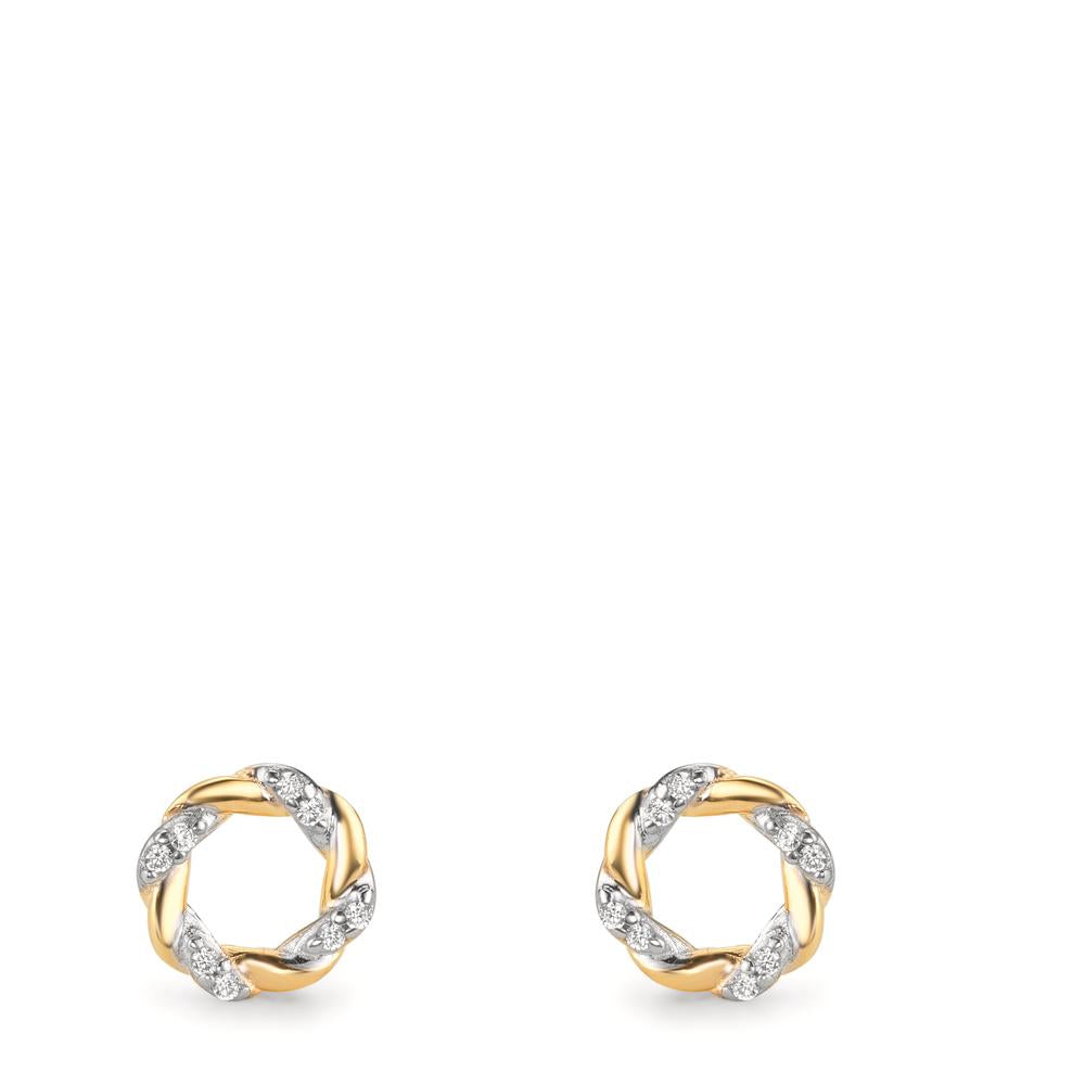 Ohrstecker 375/9 K Gelbgold Zirkonia 16 Steine Ø6.5 mm