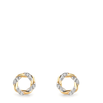 Ohrstecker 375/9 K Gelbgold Zirkonia 16 Steine Ø6.5 mm