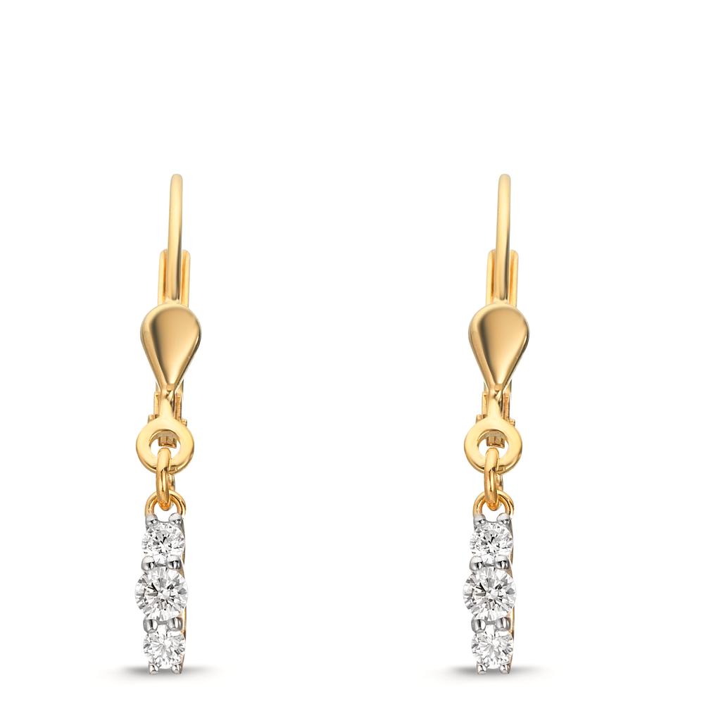 Ohrhänger 375/9 K Gelbgold Zirkonia 6 Steine