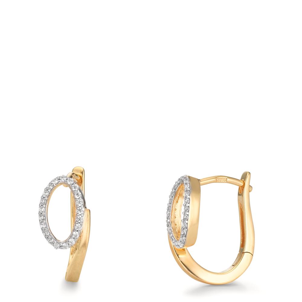 Klappcreolen 375/9 K Gelbgold Zirkonia