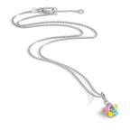 Halskette mit Anhänger Silber Zirkonia rhodiniert Blume 36-38 cm verstellbar
