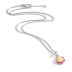 Halskette mit Anhänger Silber rhodiniert Smiley 36 cm