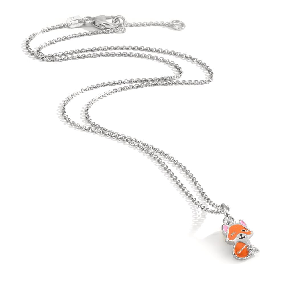 Halskette mit Anhänger Silber rhodiniert Fuchs 36-38 cm verstellbar