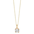 Halskette mit Anhänger 375/9 K Gelbgold Zirkonia 40-42 cm verstellbar