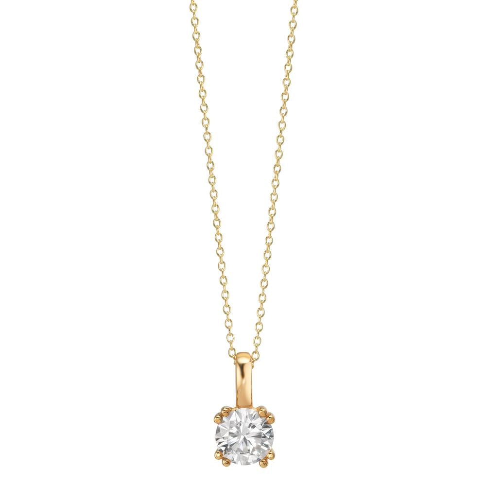 Halskette mit Anhänger 375/9 K Gelbgold Zirkonia 40-42 cm verstellbar