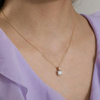 Halskette mit Anhänger 375/9 K Gelbgold Zirkonia 40-42 cm verstellbar
