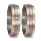 Partnerring 999 Tantal, 585/14 K Rosegold Diamanten 0.02 ct, w-si