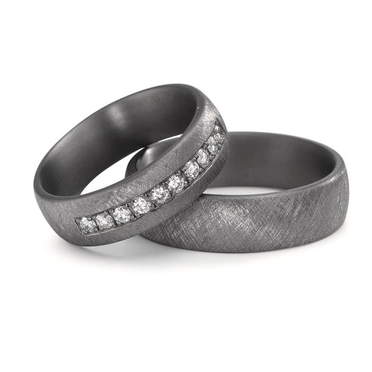 Partnerring 999 Tantal Diamant Lab Grown 0.25 ct, 10 Steine, tw-vsi