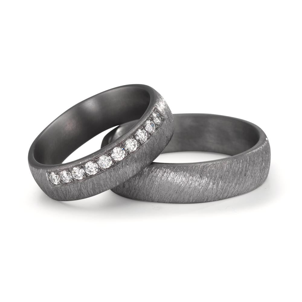 Partnerring 999 Tantal Diamant Lab Grown 0.25 ct, 10 Steine, tw-vsi
