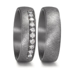 Partnerring 999 Tantal Diamant Lab Grown 0.25 ct, 10 Steine, tw-vsi