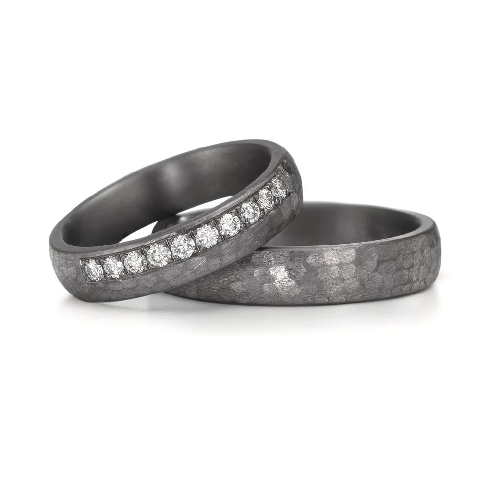 Partnerring 999 Tantal Diamant Lab Grown 0.25 ct, 10 Steine, tw-vsi