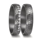 Partnerring 999 Tantal Diamant Lab Grown 0.25 ct, 10 Steine, tw-vsi