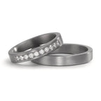 Partnerring 999 Tantal Diamant Lab Grown 0.25 ct, 10 Steine, tw-vsi