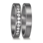 Partnerring 999 Tantal Diamant Lab Grown 0.25 ct, 10 Steine, tw-vsi