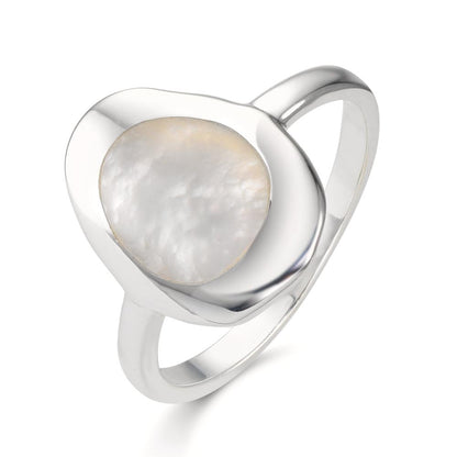 Fingerring Silber Perlmutt weiss Ø14.5 mm