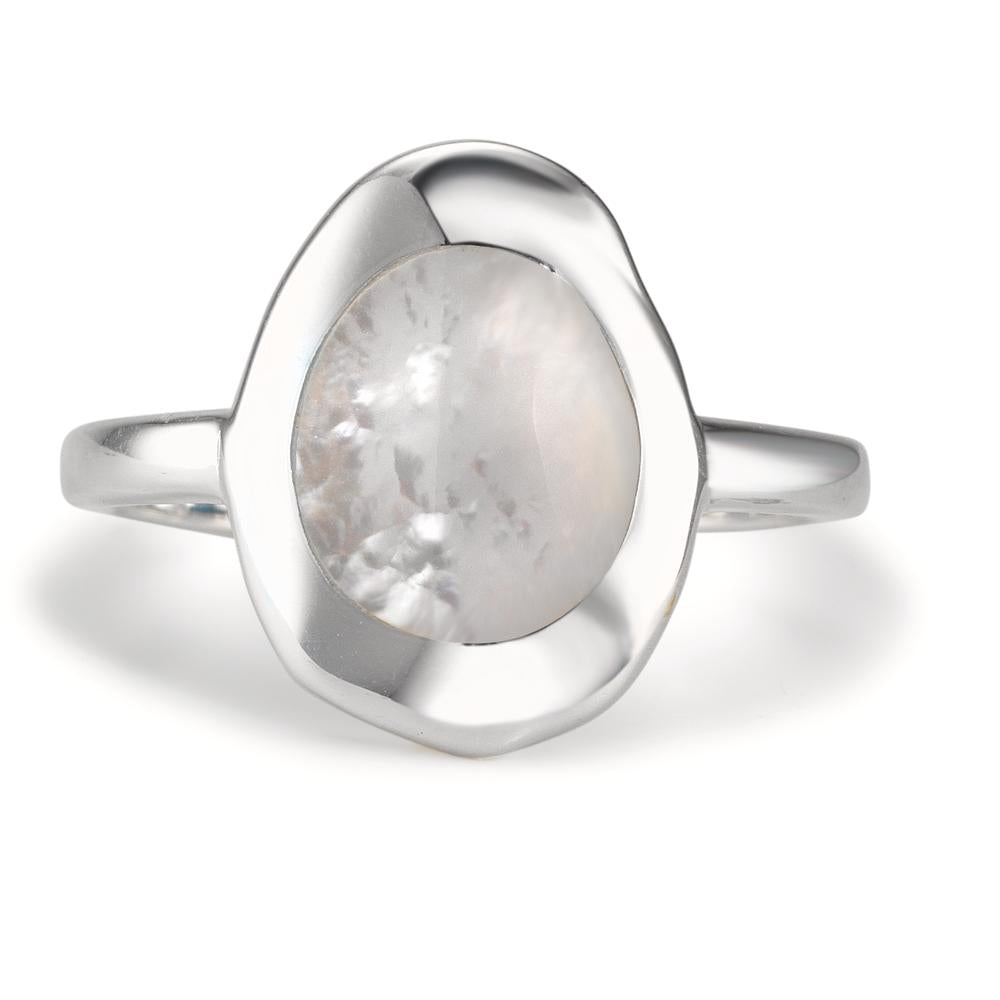 Fingerring Silber Perlmutt weiss Ø14.5 mm