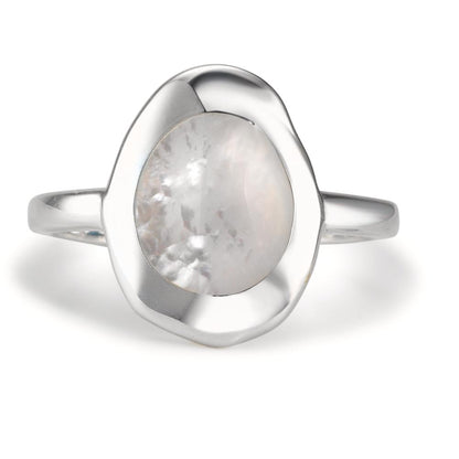 Fingerring Silber Perlmutt weiss Ø14.5 mm