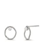 Ohrstecker Silber Süsswasserzuchtperle weiss, 2 Perlen, 3 mm Ø11 mm