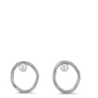 Ohrstecker Silber Süsswasserzuchtperle weiss, 2 Perlen, 3 mm Ø11 mm